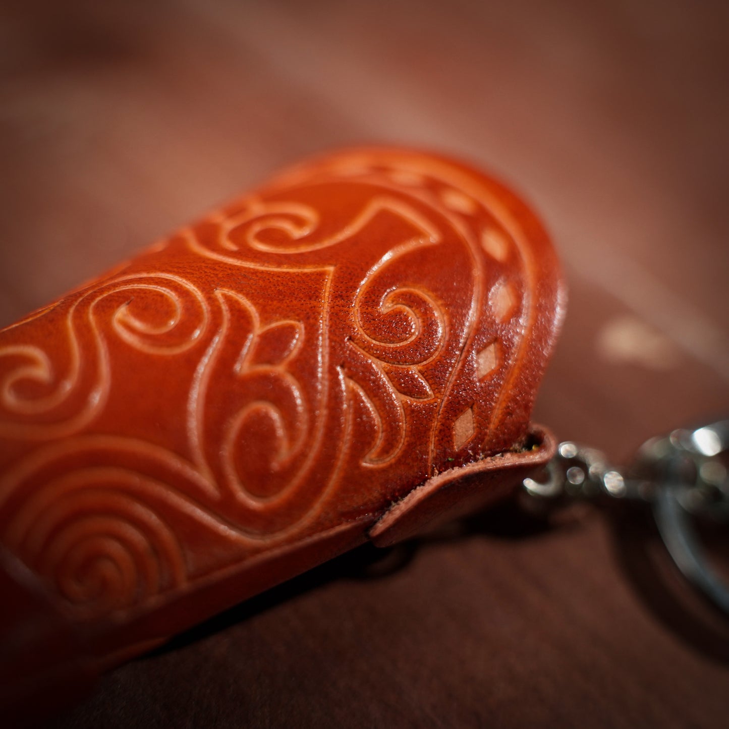 Brown Cowboy Boots 3D Leather Keychain