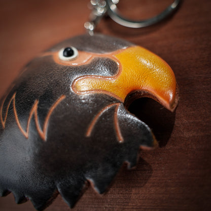 Eagle Head 3d Leather Keychain