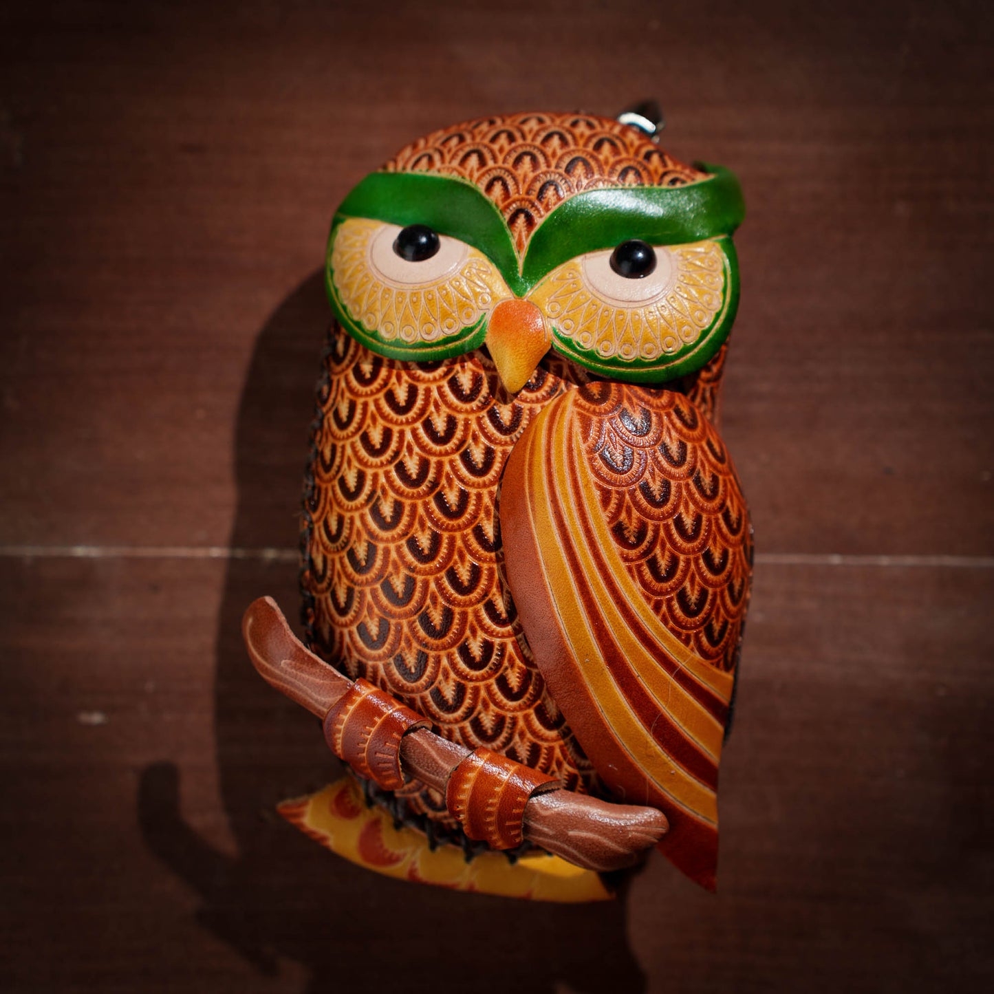 Standing Owl Shaped Leather Coin Purse