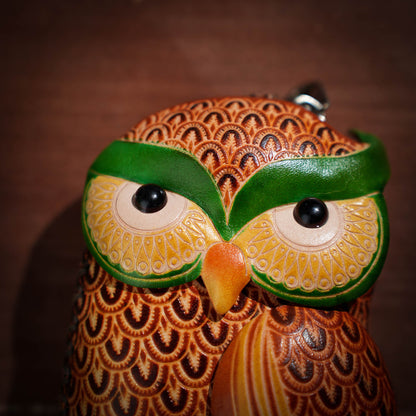 Standing Owl Shaped Leather Coin Purse