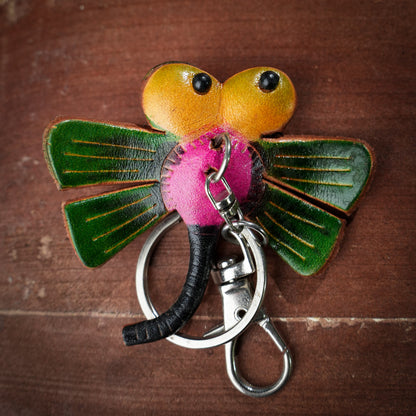 Colorful Dragonfly 3d Leather Keychain