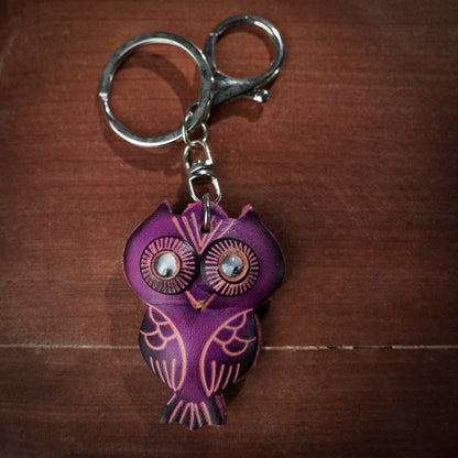 Owl 3d Leather Keychain