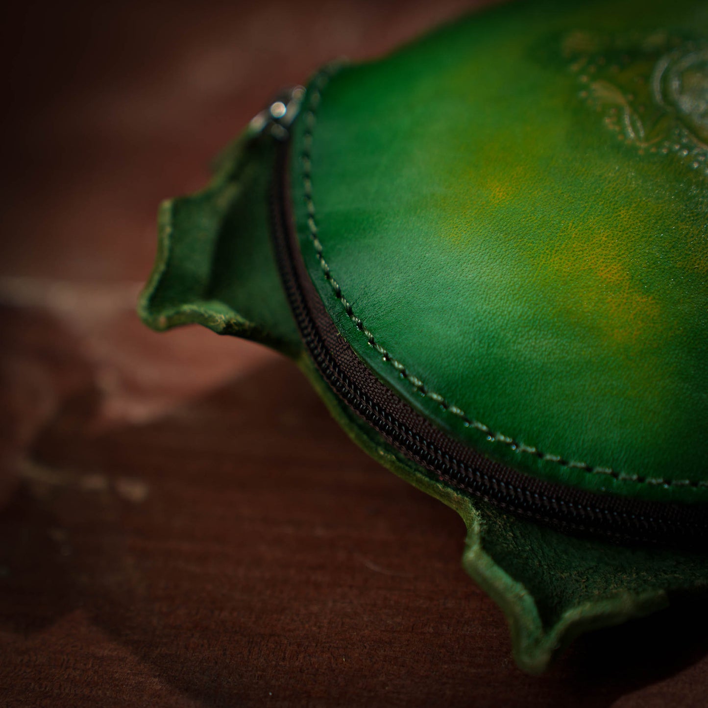 Green Turtle Shaped Leather Coin Purse