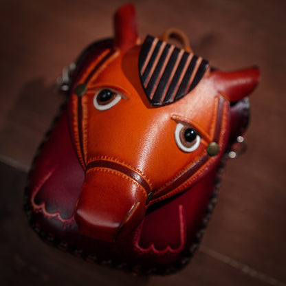 Front Horse Head Shaped Leather Coin Purse