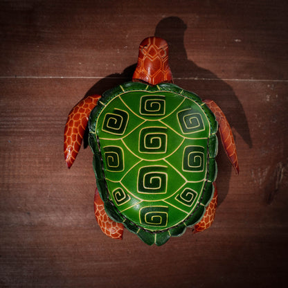 Green Turtle Shaped Leather Coin Purse