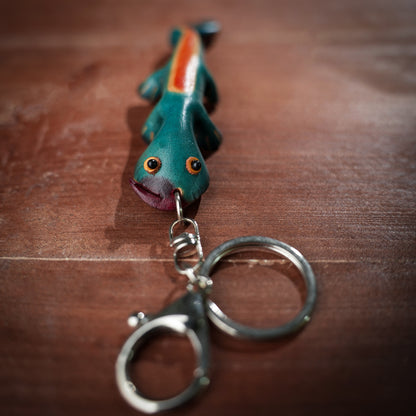 Mini Lizard 3D Leather Keychain
